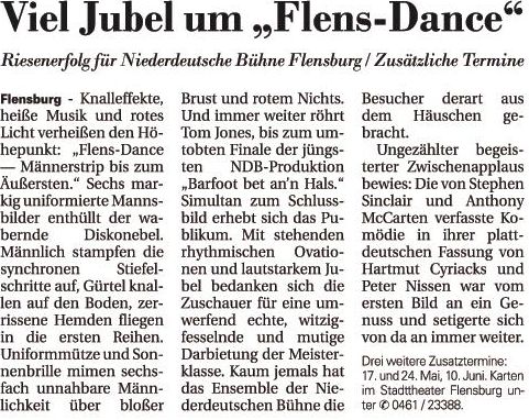 Auch die Schleswiger Zeitung hat was gebracht